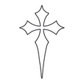 Glow in the Dark Black Cross Temporary Tattoo